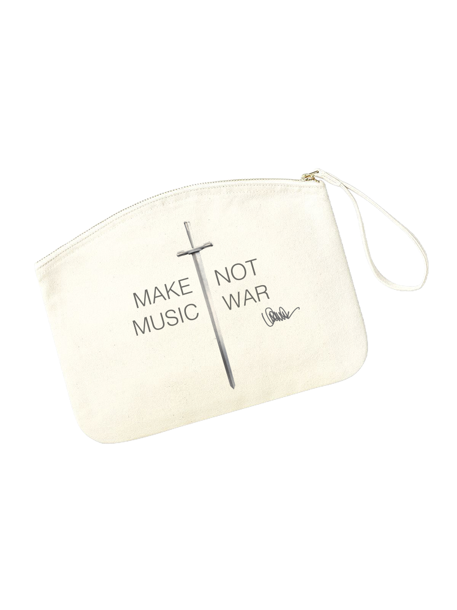 Natural Clutch Bag - Make Music Not War